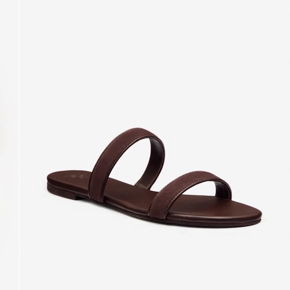 Reformation Shoes - Reformation Lenora Flat Sandal Brown - Size 6